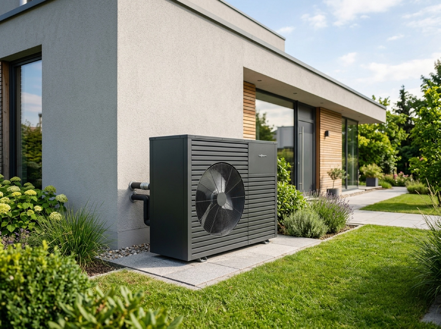Moderne Wärmepumpe mit Innen- und Außeneinheit